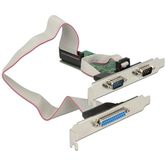 Delock PCI Express-kártya > 2 x Soros RS-232 + 1 x Párhuzamos