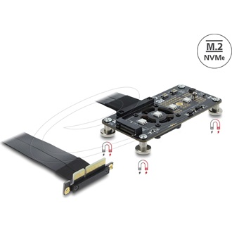 Delock PCI Express 3.0 x4   M.2 M kulcsos adapter ventilátorral és 10 cm-es kábellel