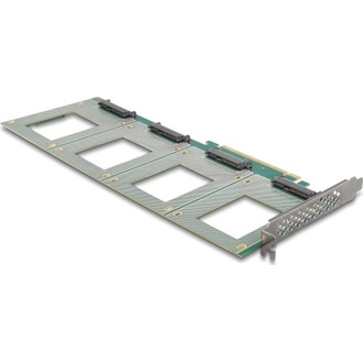 Delock PCI Express 4.0 x16 kártya - 4 x belső U.2 NVMe SFF-8639 - elágazás (H x Sz 288 x 122 mm)