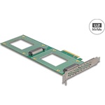 Delock PCI Express 4.0 x8 kártya - 2 x belső U.2 NVMe SFF-8639 - elágazás (H x Sz 236 x 87 mm)