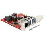 Delock PCI-E x1 - 3+1 portos USB3.0 multi IO vezérlő +Gigabit LAN