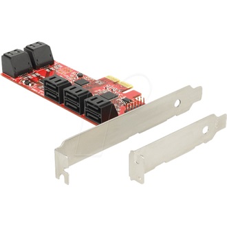 Delock PCI-E x1 - 10 portos SATA3 Low profile IO vezérlő