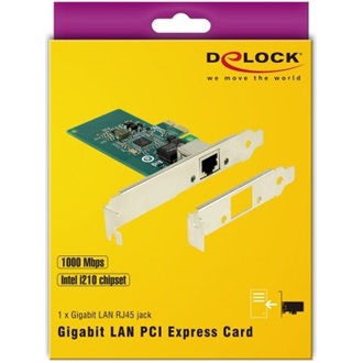 Delock i210 1Gb/s PCIe x1 RJ45 hálózati adapter low profile