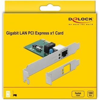 Delock RTL8111 1Gb/s PCIe x1 RJ45 hálózati adapter low profile