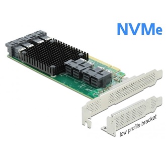 Delock 90504 SFF-8643 NVMe 8-port PCIe x16 bővítőkártya