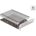 Delock PCI Express x16 kártya - 4 x belső NVMe M.2 Key M hűtőbordával - elágazás (H x Sz 145 x 111 mm)