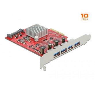 Delock 90481 USB3.2 Gen2 A 4-port PCIe x4 bővítőkártya