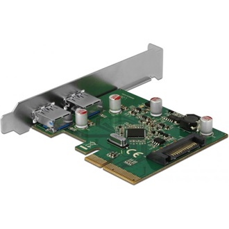 Delock PCI Express x4 kártya - 2 x külső USB 3.1 Gen 2 A-típusú hüvely