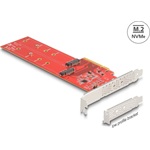 Delock PCI Express x8 kártya - 2 x belső NVMe M.2 Key M 110 mm - elágazás - alacsony profilú