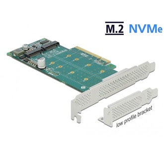 Delock 89045 Key M 2-port M.2 NVME PCIe x8 bővítőkártya