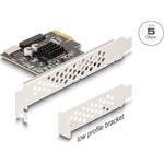 Delock PCI expressz x1 kártya - 1 x belső USB 5 Gbps Type-E Key A and 1 x 19 pin USB pin header male - alacsony profilú