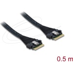 Delock PCIe 4.0 kábel Slim SAS SFF-8654 8i   Slim SAS SFF-8654 8i, 0,5 m