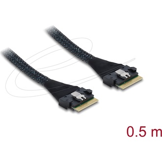 Delock PCIe 4.0 kábel Slim SAS SFF-8654 8i   Slim SAS SFF-8654 8i, 0,5 m