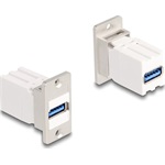 Delock Panel tartó Keystone modul kapcsoló USB 5 Gbps A-típusú USB anya   A-típusú USB anya kúpos