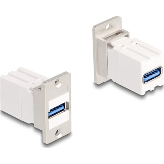 Delock Panel tartó Keystone modul kapcsoló USB 5 Gbps A-típusú USB anya   A-típusú USB anya kúpos