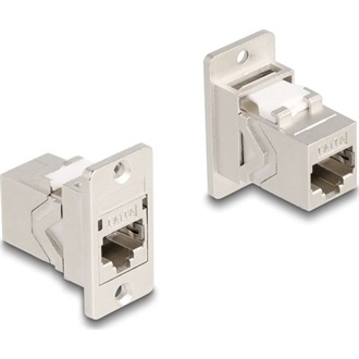 Delock Panel tartó RJ45 Keystone modul kapcsoló anya - anya Cat.6A fém kúpos