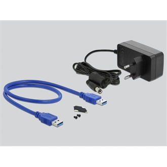 Delock Plastic 3.5" SATA3 USB3.0 külső ház fekete
