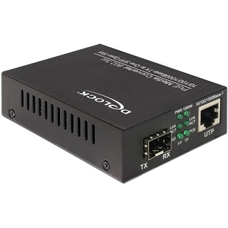 Delock PoE+ Media Converter 10/100/1000Base-T to SFP