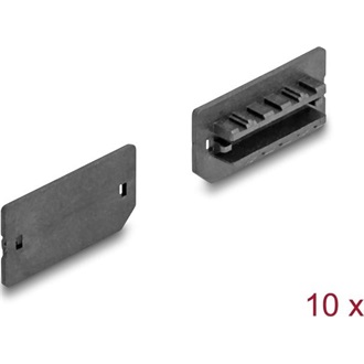 Delock Por elleni védő borítás E-típusú kulcs A USB-hez vagy kulcs B anyához 10 db. Fekete