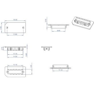 Delock Por elleni védő borítás E-típusú kulcs A USB-hez vagy kulcs B anyához 10 db. Fekete