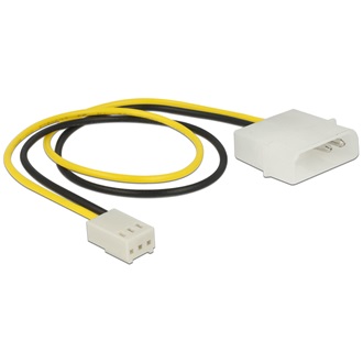 Delock Molex Power 4pin -> Power 3pin M/F tápkábel 0.3m FAN