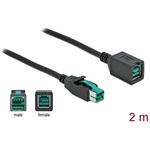 Delock Powered USB 12V -> Powered USB 12V M/F tápkábel hosszabbító 2m fekete