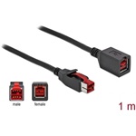 Delock Powered USB 24V -> Powered USB 24V M/F tápkábel hosszabbító 1m fekete