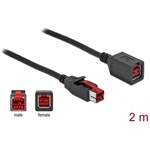Delock Powered USB 24V -> Powered USB 24V M/F tápkábel hosszabbító 2m fekete