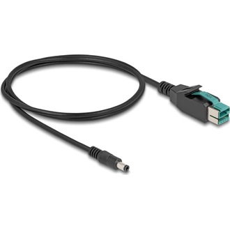 Delock PoweredUSB kábel apa 12 V - DC 5,5 x 2,5 mm apa 1 m