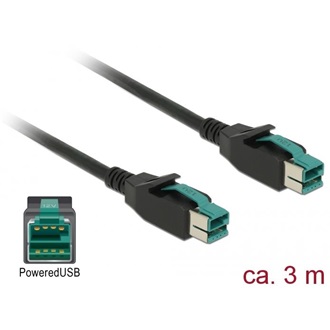 Delock Powered USB 12V -> Powered USB 12V M/M adatkábel 3m fekete