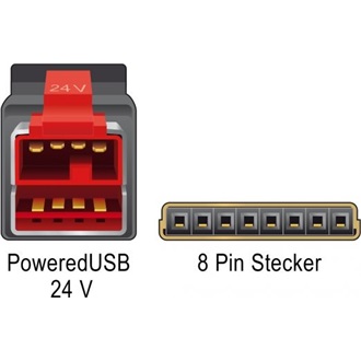 Delock Powered USB 24V -> POS 8pin M/M adatkábel 1m fekete