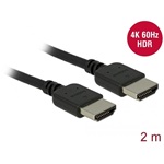 Delock Premium HDMI 2.0 -> HDMI 2.0 M/M video kábel 2m fekete