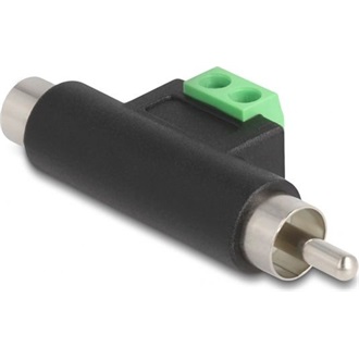 Delock 2db RCA -> Terminal block 2pin M/F adapter fekete