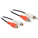 Delock 2db RCA -> 2db RCA M/F audio kábel hosszabbító 5m fekete