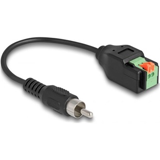 Delock RCA -> Terminal block 2pin M/F adatkábel 0.15m fekete