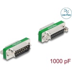 Delock RF/EMI interferencia elnyomó szűrő D-Sub 15 tűs apa   anya aluláteresztő szűrő képességgel