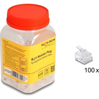 Delock RJ11 Moduláris csatlakozó 100 db.