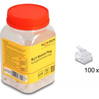 Delock RJ11 Moduláris csatlakozó 100 db.