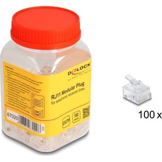 Delock RJ11 Moduláris csatlakozó 100 db.