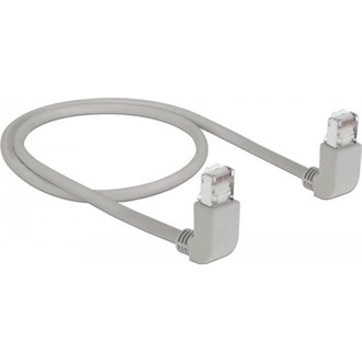 Delock RJ45 CAT6A S/FTP -> RJ45 CAT6A S/FTP M/M adatkábel 0.5m szürke 90° fel/fel