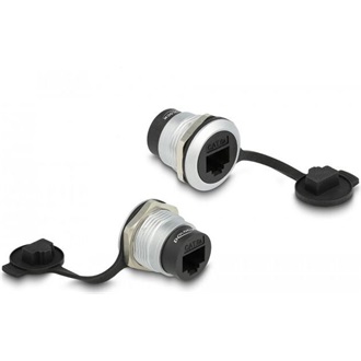 Delock RJ45 Cat.6A beépített csatlakozó porvédelmet biztosító fedéllel