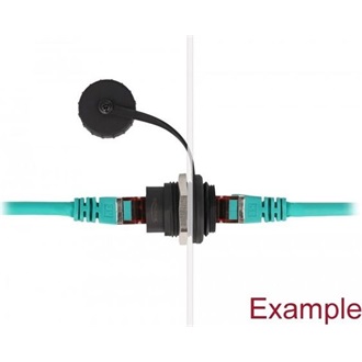 Delock RJ45 Cat.6A beépített csatlakozó porvédelmet biztosító fedéllel