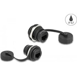 Delock RJ45 Cat.6 beépített csatlakozó védő fedéllel IP67 por- és vízvédelem