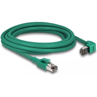 Delock PROFINET RJ45 CAT6 SF/UTP -> RJ45 CAT6 SF/UTP M/M adatkábel 3m zöld 90° egyenes/fel,