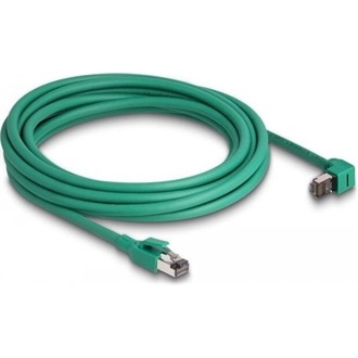 Delock PROFINET RJ45 CAT6 SF/UTP -> RJ45 CAT6 SF/UTP M/M adatkábel 5m zöld 90° egyenes/fel,