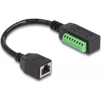 Delock RJ45 CAT5e UTP -> Terminal block 8pin F/F adapter 0.21m fekete