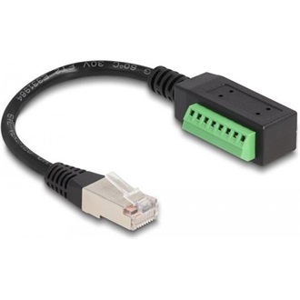 Delock RJ45 CAT5e UTP -> Terminal block 8pin M/F adapter 0.21m fekete