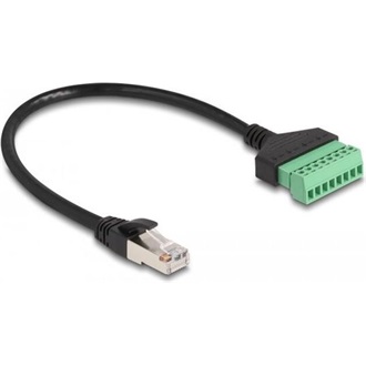 Delock RJ45 CAT6 UTP -> Terminal block 8pin M/F adatkábel 0.3m fekete
