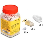 Delock RJ45 CAT7 S/FTP csatlakozó dugó fehér törésgátlóval, 25db