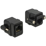 Delock RJ45 CAT6 UTP F/F adapter fekete panel mount